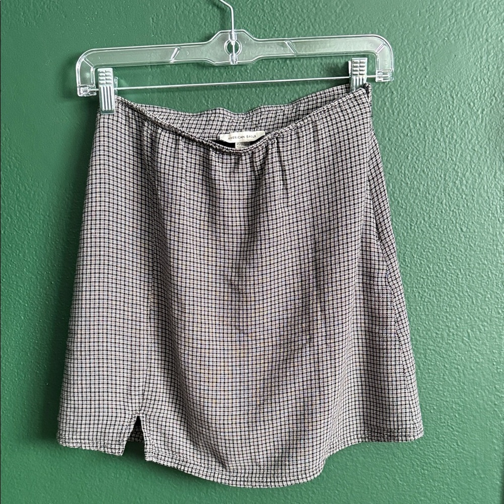 American Eagle Outfitters Black and White Checkered Mini Skirt